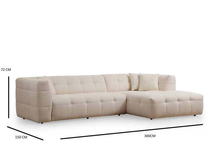 Atelier Del Sofa Cady 3 Seater Right - Beige